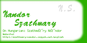 nandor szathmary business card